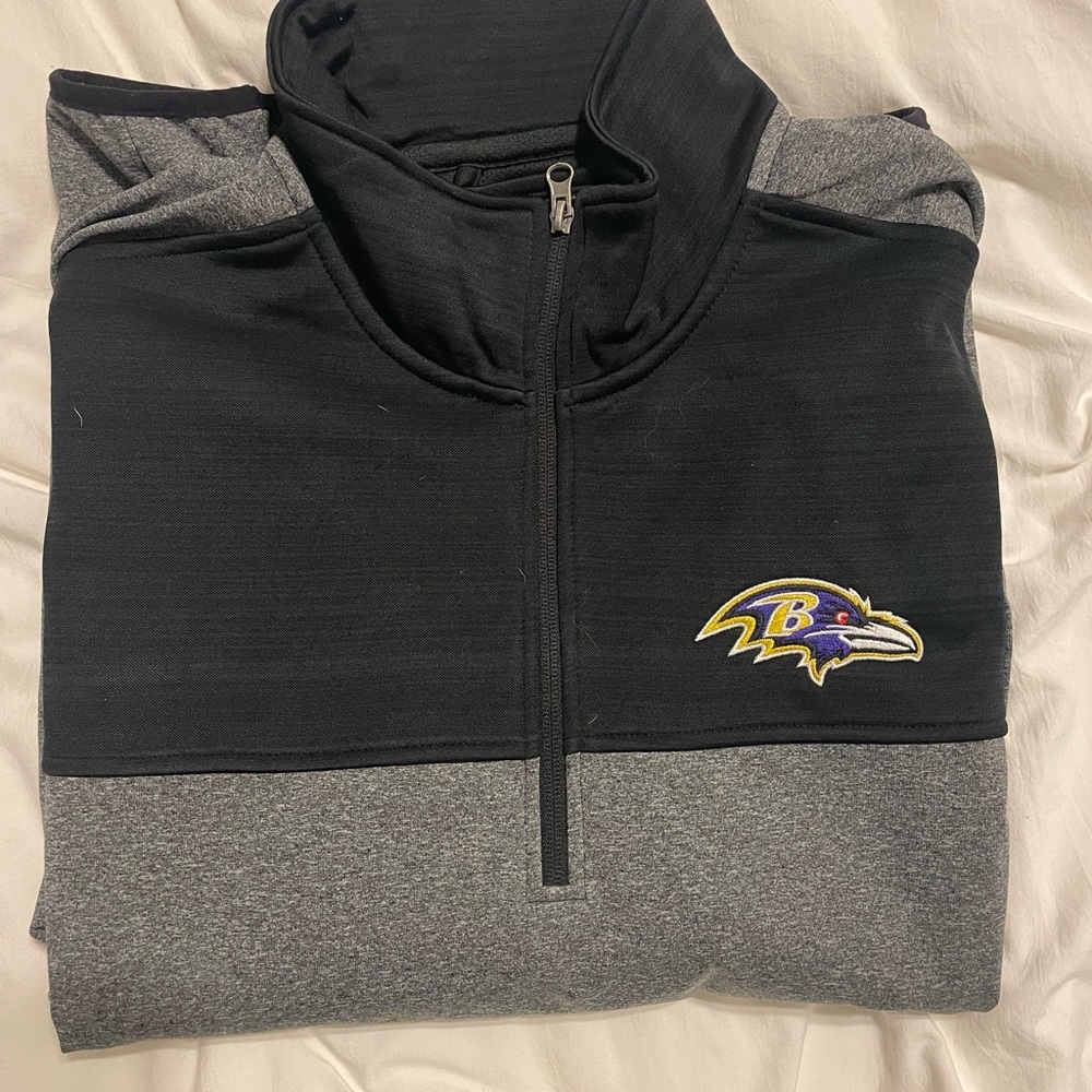 Baltimore Ravens Black and Gray Quarter-Zip Pullover